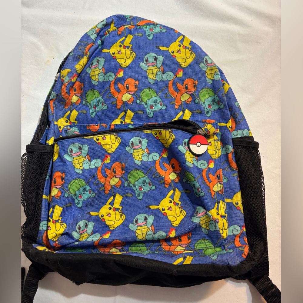 Pokemon Blue Kids Backpack with Pikachu, Squirtle & Charmander